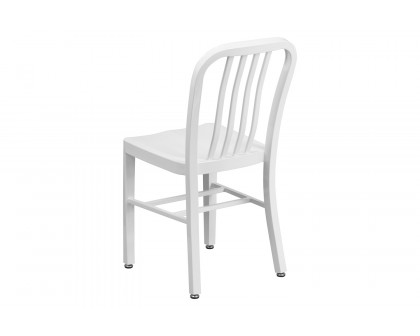 BLNK Gael Commercial Metal Indoor-Outdoor Chair - White