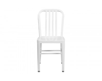 BLNK Gael Commercial Metal Indoor-Outdoor Chair - White