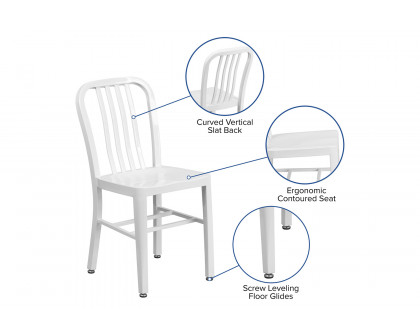 BLNK Gael Commercial Metal Indoor-Outdoor Chair - White