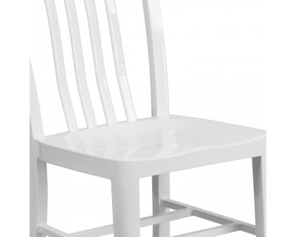 BLNK Gael Commercial Metal Indoor-Outdoor Chair - White