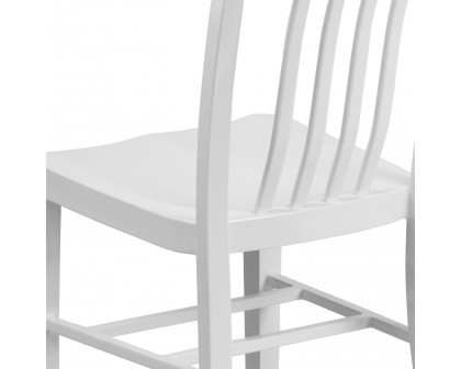 BLNK Gael Commercial Metal Indoor-Outdoor Chair - White