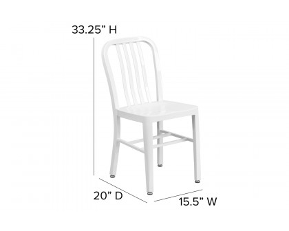 BLNK Gael Commercial Metal Indoor-Outdoor Chair - White