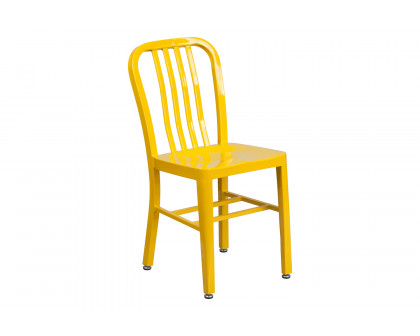 BLNK Gael Commercial Metal Indoor-Outdoor Chair - Yellow