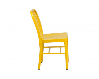 BLNK Gael Commercial Metal Indoor-Outdoor Chair - Yellow