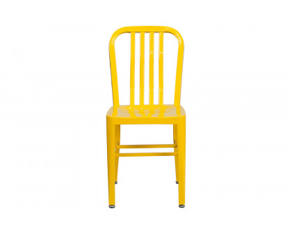 BLNK Gael Commercial Metal Indoor-Outdoor Chair - Yellow