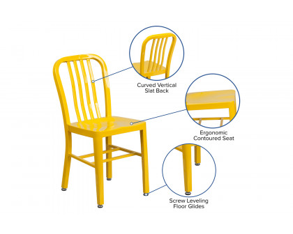 BLNK Gael Commercial Metal Indoor-Outdoor Chair - Yellow