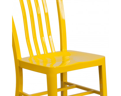 BLNK Gael Commercial Metal Indoor-Outdoor Chair - Yellow