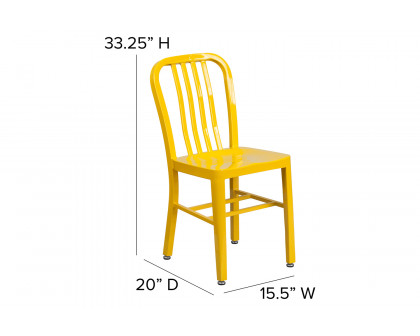 BLNK Gael Commercial Metal Indoor-Outdoor Chair - Yellow