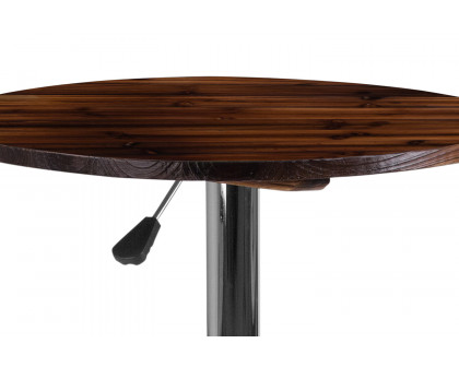 BLNK - Hills Round Adjustable Height Rustic Pine Wood Table