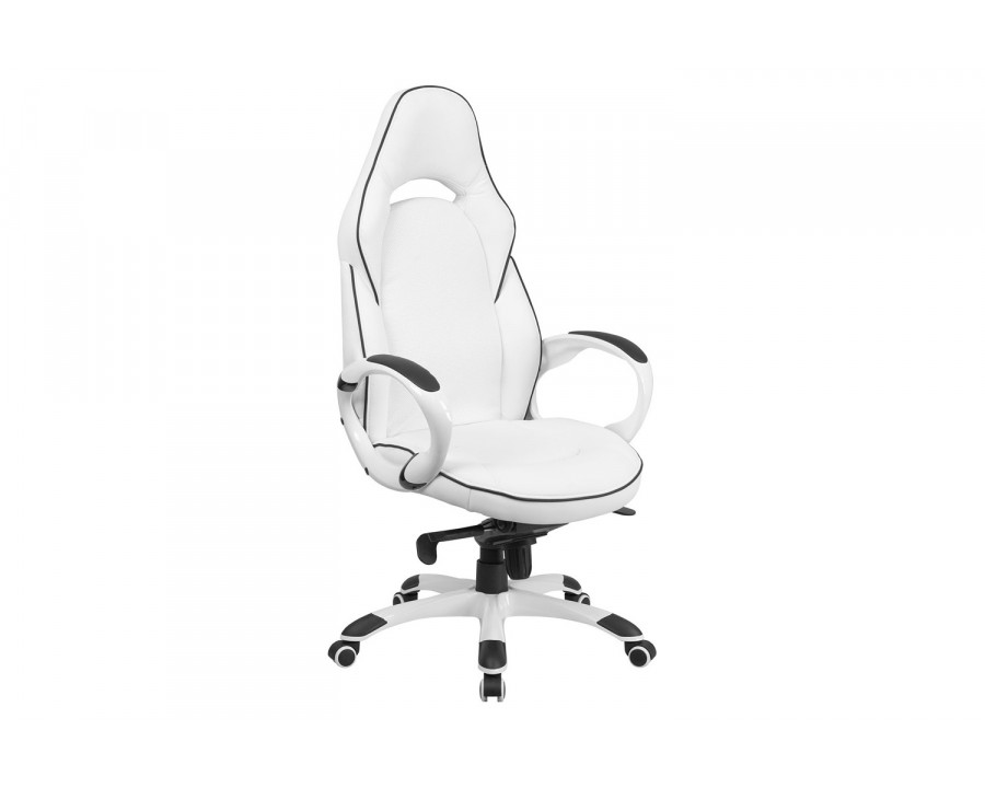 BLNK - Vinyl High Back Executive Swivel Office Chair with Black Trim and Arms