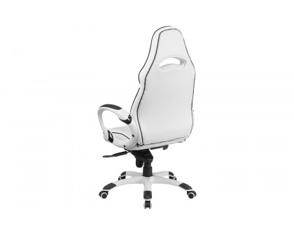 BLNK - Vinyl High Back Executive Swivel Office Chair with Black Trim and Arms