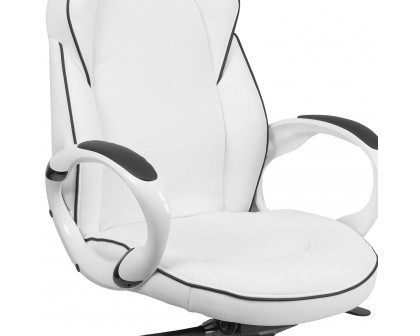 BLNK - Vinyl High Back Executive Swivel Office Chair with Black Trim and Arms