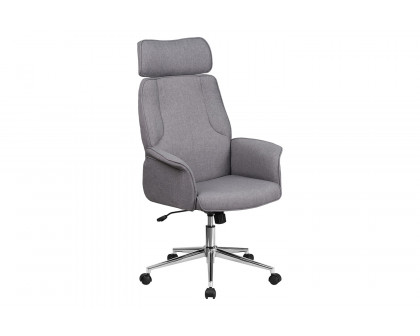 BLNK - Fabric High Back Executive Swivel Office Chair with Chrome Base and Fully Upholstered Arms