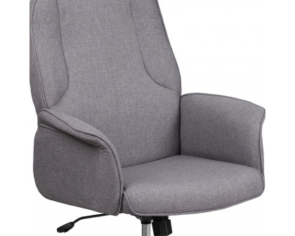 BLNK - Fabric High Back Executive Swivel Office Chair with Chrome Base and Fully Upholstered Arms