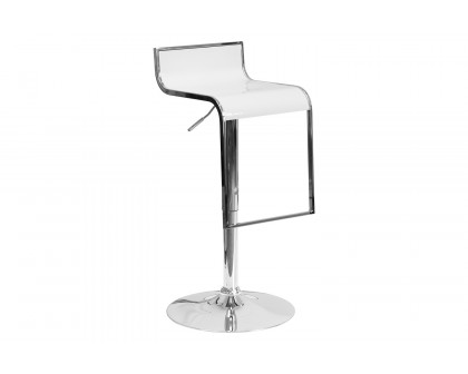 BLNK™ - Contemporary Plastic Adjustable Height Bar Stool with Chrome Drop Frame