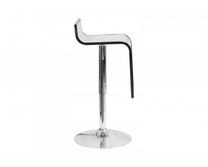 BLNK™ - Contemporary Plastic Adjustable Height Bar Stool with Chrome Drop Frame