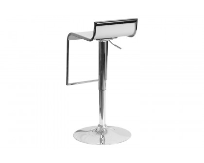 BLNK™ - Contemporary Plastic Adjustable Height Bar Stool with Chrome Drop Frame