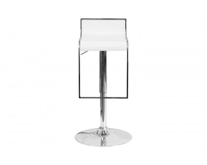 BLNK™ - Contemporary Plastic Adjustable Height Bar Stool with Chrome Drop Frame