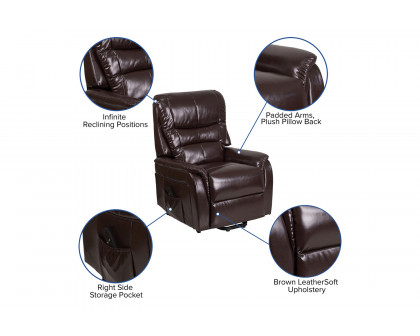 BLNK HERCULES Series LeatherSoft Remote Powered Lift Recliner for Elderly - Brown