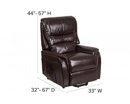 BLNK HERCULES Series LeatherSoft Remote Powered Lift Recliner for Elderly - Brown