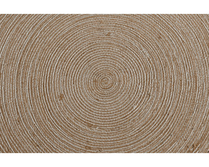 BLNK - Kelsey Round Braided Design Natural Jute and Polyester Blend Indoor Area Rug