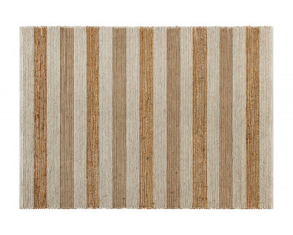 BLNK - Mariah Hand Woven Striped Jute Blend Area Rug in Natural Tones