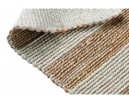 BLNK - Mariah Hand Woven Striped Jute Blend Area Rug in Natural Tones