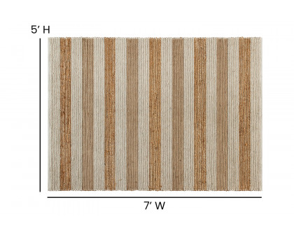 BLNK - Mariah Hand Woven Striped Jute Blend Area Rug in Natural Tones