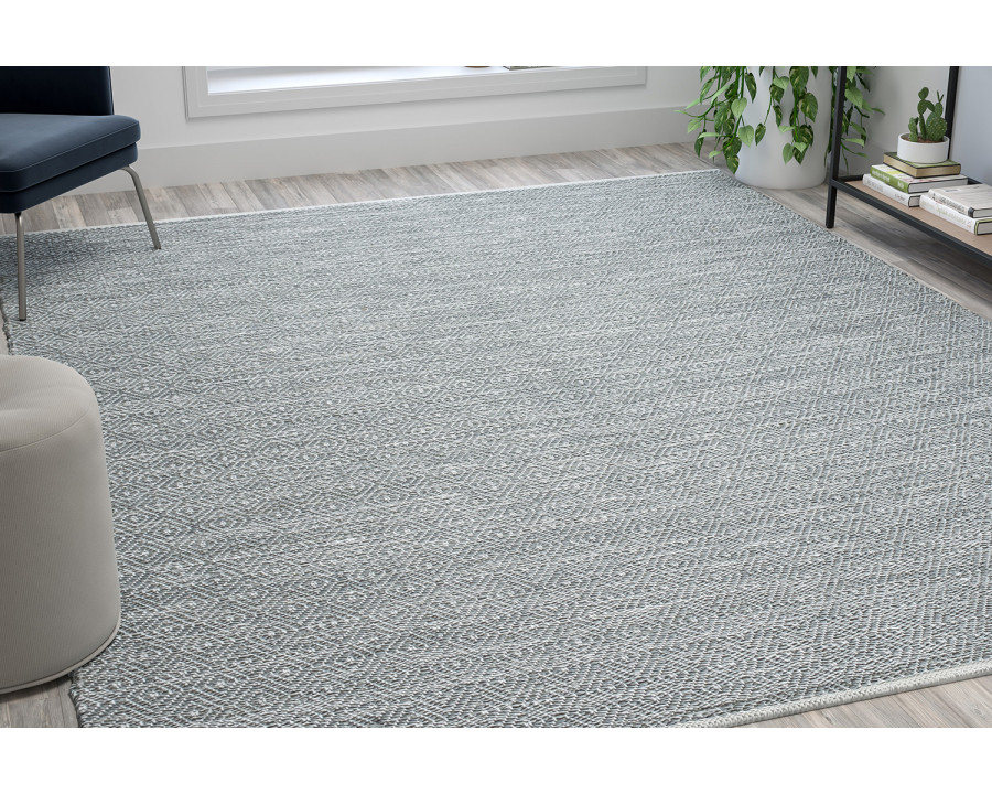 BLNK Abbott Hand Woven Indoor-Outdoor Diamond Pattern Area Rug - Gray, 8'W x 10'L