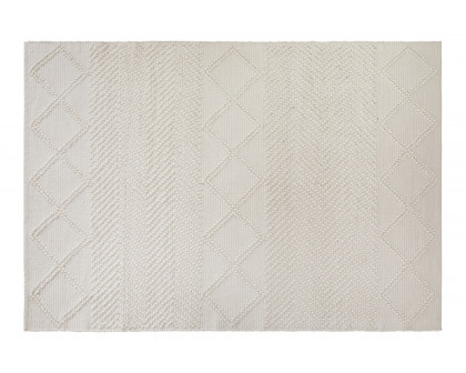 BLNK Melissa Geometric Hand Woven Area Rug - Ivory/White, 5'W x 7'L