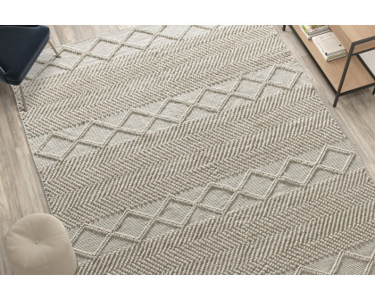 BLNK Melissa Geometric Hand Woven Area Rug - Ivory/White, 8'W x 10'L