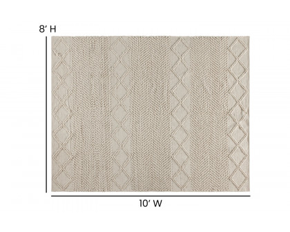 BLNK Melissa Geometric Hand Woven Area Rug - Ivory/White, 8'W x 10'L