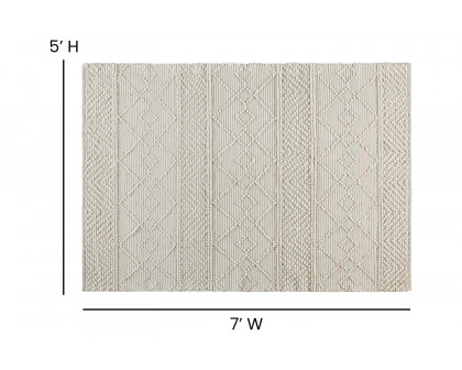 BLNK Melissa Geometric Hand Woven Area Rug - Ivory, 5'W x 7'