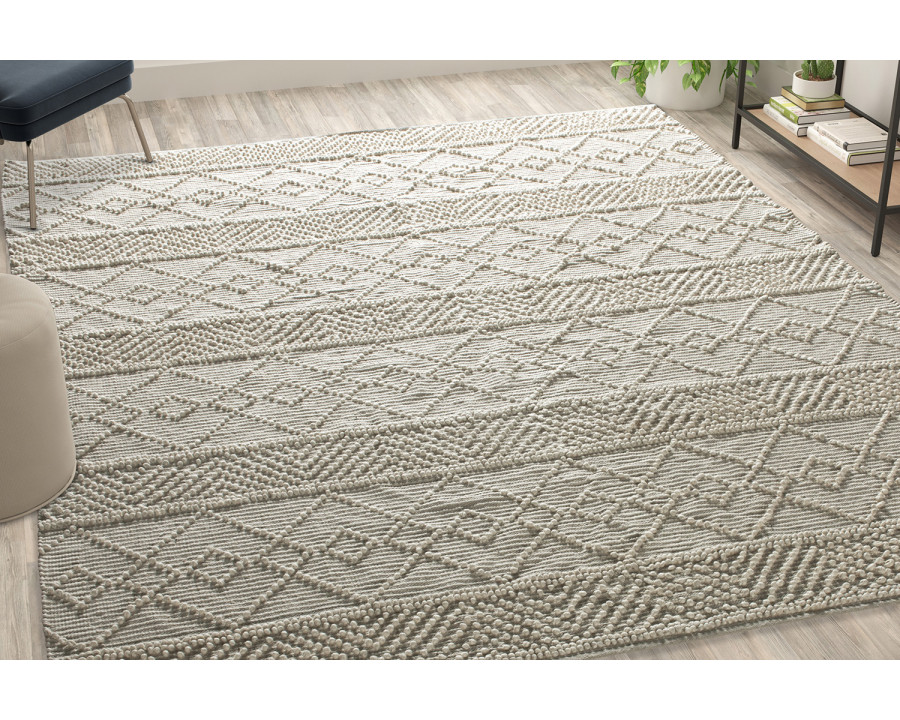 BLNK Melissa Geometric Hand Woven Area Rug - Ivory, 8'W x 10'L