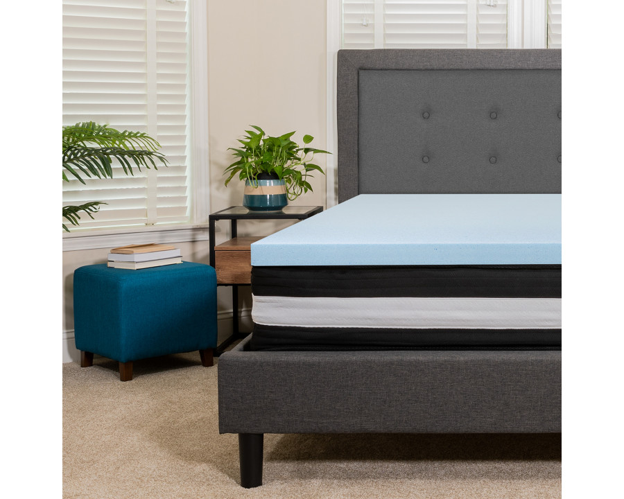 BLNK Capri Comfortable Sleep 12" Foam Pocket Spring Mattress and 2" Gel Memory Foam Topper Bundle - Full Size