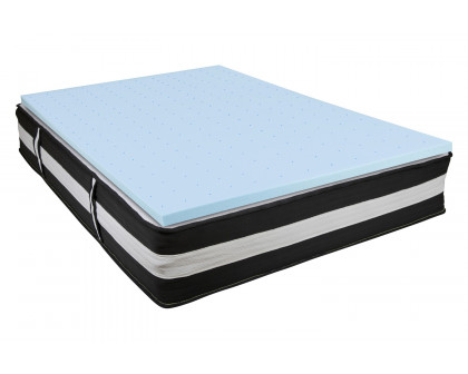 BLNK Capri Comfortable Sleep 12" Foam Pocket Spring Mattress and 2" Gel Memory Foam Topper Bundle - Full Size