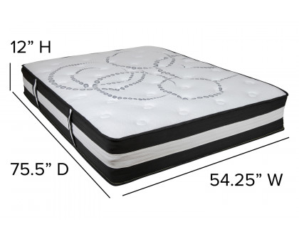 BLNK Capri Comfortable Sleep 12" Foam Pocket Spring Mattress and 2" Gel Memory Foam Topper Bundle - Full Size