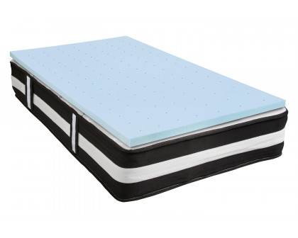 BLNK Capri Comfortable Sleep 12" Foam Pocket Spring Mattress and 2" Gel Memory Foam Topper Bundle - Twin Size