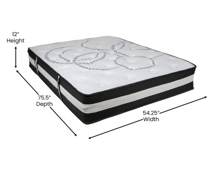 BLNK Capri Comfortable Sleep 12" Hybrid Pocket Spring Mattress - Full Size