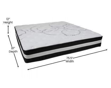 BLNK Capri Comfortable Sleep 12" Hybrid Pocket Spring Mattress - King Size