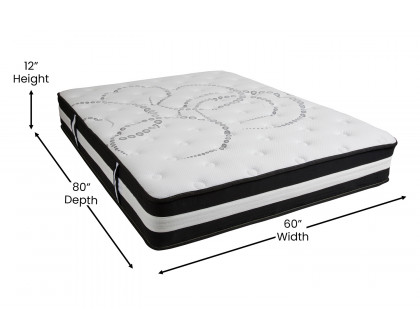 BLNK Capri Comfortable Sleep 12" Hybrid Pocket Spring Mattress - Queen Size