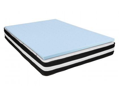 BLNK Capri Comfortable Sleep 10" Foam Pocket Spring Mattress and 2" Gel Memory Foam Topper Bundle