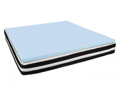 BLNK Capri Comfortable Sleep 10" Foam Pocket Spring Mattress and 2" Gel Memory Foam Topper Bundle - King Size