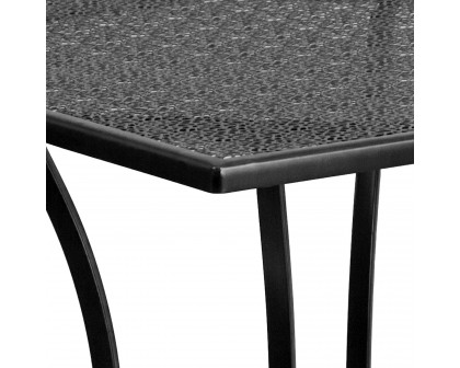 BLNK Oia Commercial Square Steel Black Indoor-Outdoor Patio Table