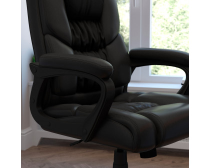 BLNK Flash Fundamentals LeatherSoft Swivel Office Chair with Padded Arms - Black