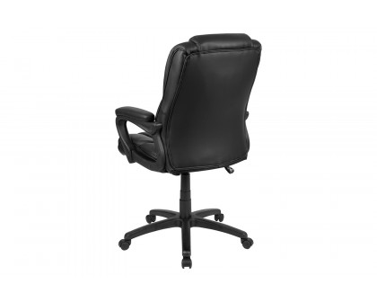 BLNK Flash Fundamentals LeatherSoft Swivel Office Chair with Padded Arms - Black