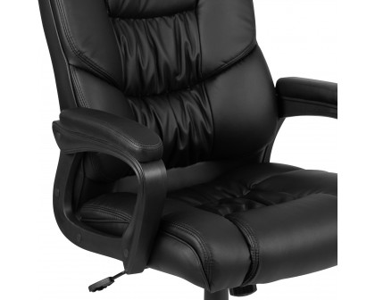 BLNK Flash Fundamentals LeatherSoft Swivel Office Chair with Padded Arms - Black