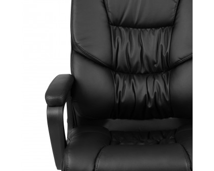 BLNK Flash Fundamentals LeatherSoft Swivel Office Chair with Padded Arms - Black