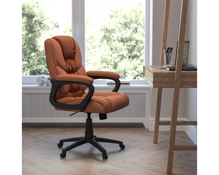 BLNK Flash Fundamentals LeatherSoft Swivel Office Chair with Padded Arms