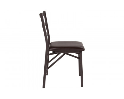 BLNK - HERCULES Series Folding Ladder Back Metal Chair with Vinyl Seat